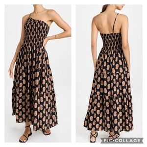 Moon River Paisley Print One-shoulder Maxi Dress In Black Multi Size Small